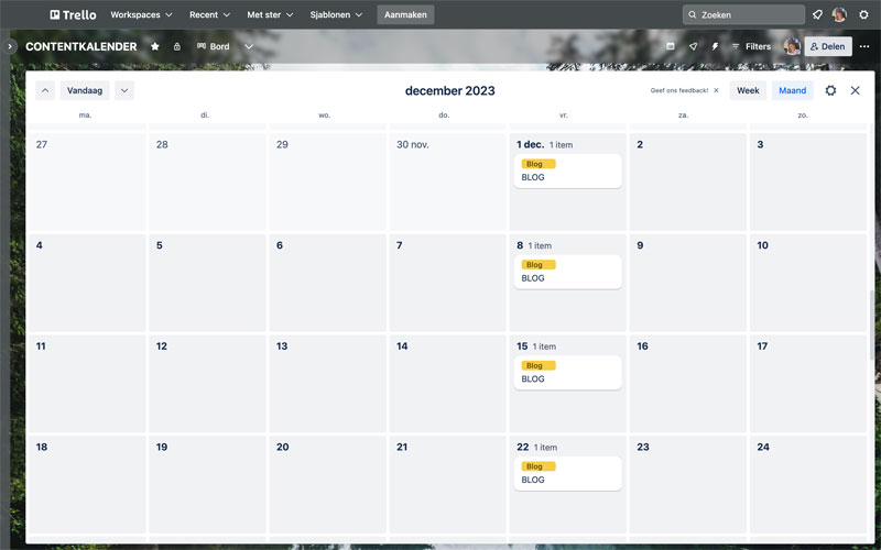 Simpele content kalender opzetten doe je gemakkelijk in de app Trello. 