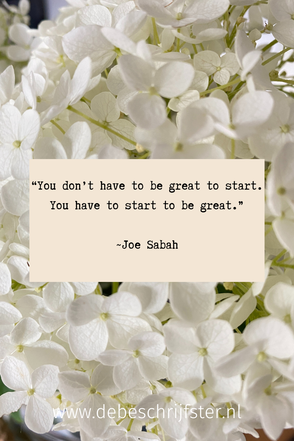 ‘You don’t have to be great to start. You have to start to be great.’ Joe Sabah
